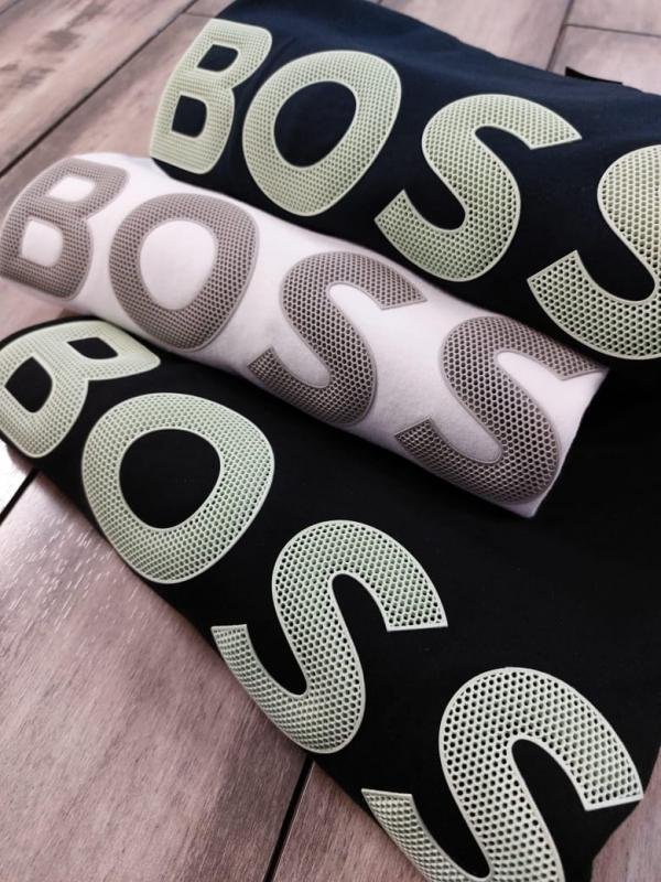 Boss Black Embossed Print Premium Round Neck Polo T-shirt F3423-BL - Image 6