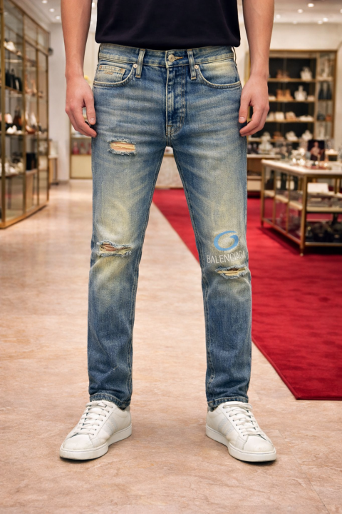 Balenciaga Imported Super Premium Blue Denim Jeans F2957-BU