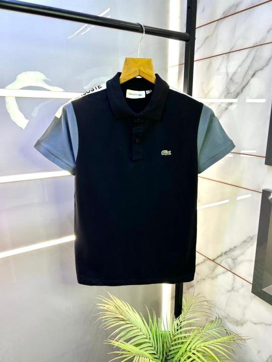 Lacoste  Black Polo Premium Collar Neck T-shirt F3019-BL