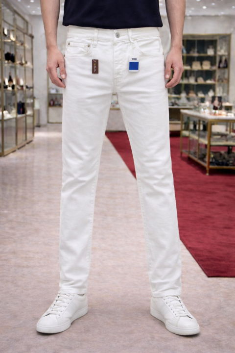 Loro Piana Imported White Super Premium Denim F3116-WH - Image 2