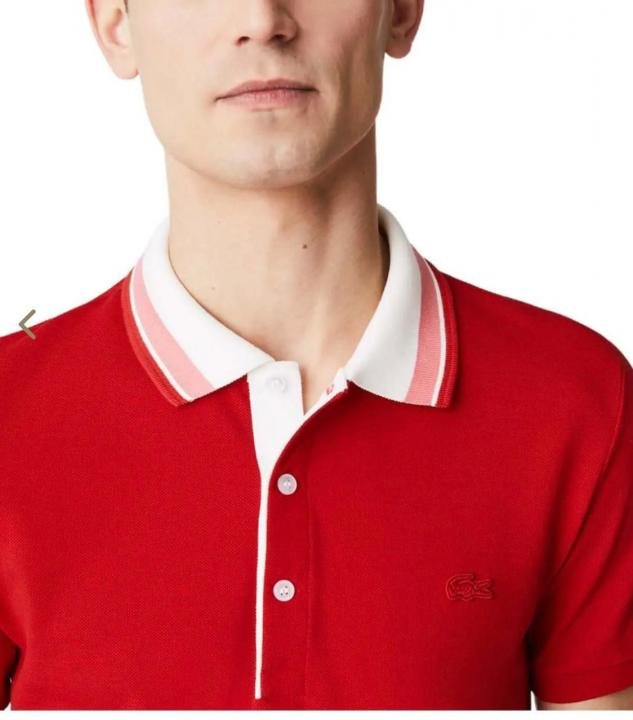 Lacoste  Red Polo Premium Collar Neck T-shirt F3457-RE - Image 12