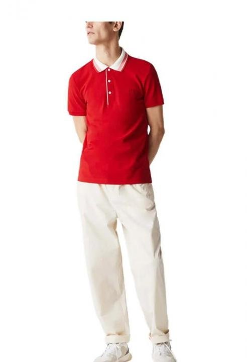 Lacoste  Red Polo Premium Collar Neck T-shirt F3457-RE - Image 11