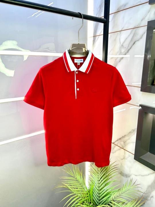 Lacoste  Red Polo Premium Collar Neck T-shirt F3457-RE - Image 1