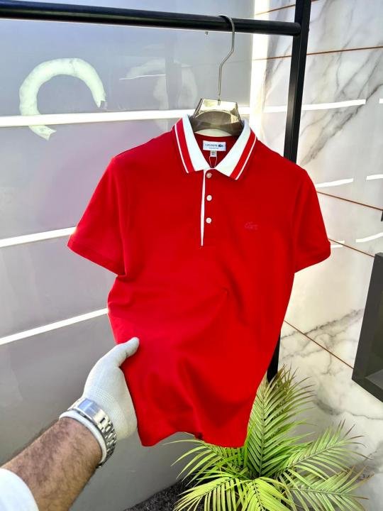 Lacoste  Red Polo Premium Collar Neck T-shirt F3457-RE - Image 10