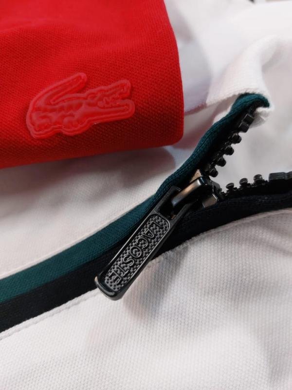 Lacoste  Red Polo Premium Collar Neck T-shirt F3457-RE - Image 7