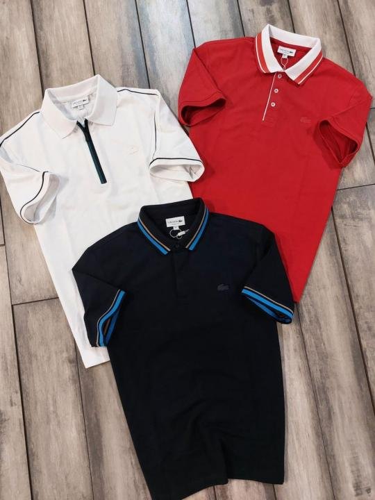 Lacoste  Red Polo Premium Collar Neck T-shirt F3457-RE - Image 6