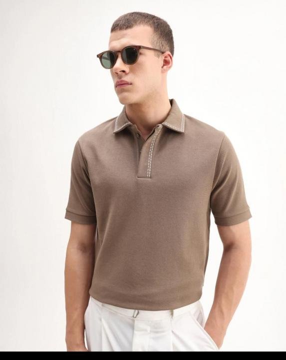 Rare Rabbit Beige Polo Premium Collar Neck T-shirt F2999-BE - Image 6