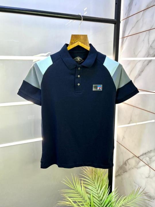 Rare Rabbit Navy Polo Premium Collar Neck T-shirt F2999-NY