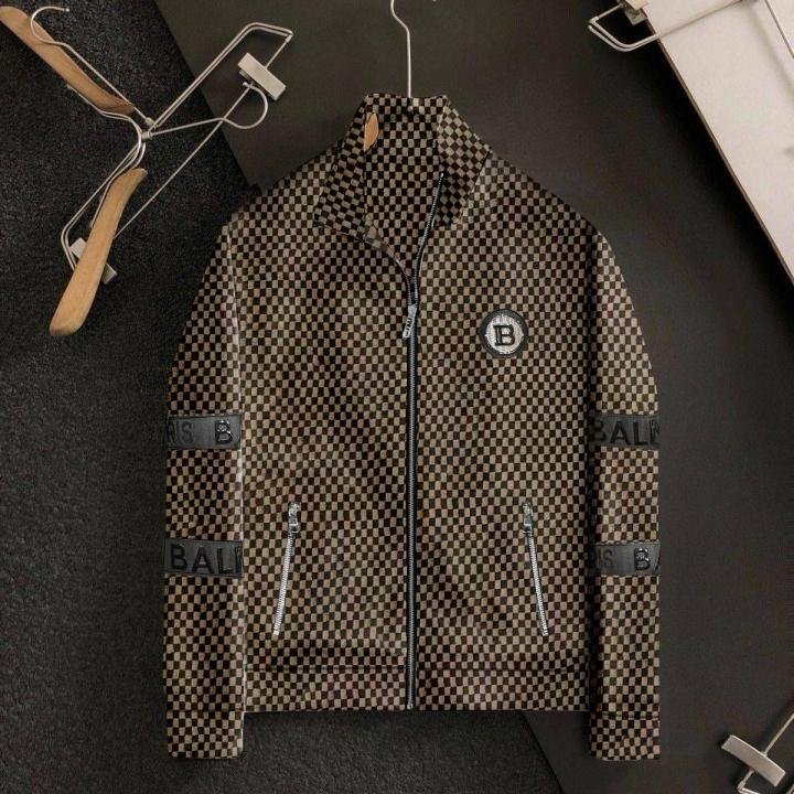 Balmain  Paris Logo Imported Embossed Print Brown Super Premium Track Suit With Brand Carry Bag F2338-BR - Image 9