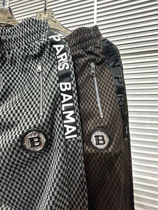 Balmain  Paris Logo Imported Embossed Print Brown Super Premium Track Suit With Brand Carry Bag F2338-BR - Image 6