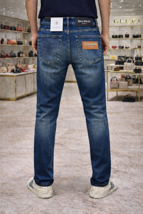 Balmain  Paris Imported Dark Blue Super Premium Denim Jeans F3005-B3