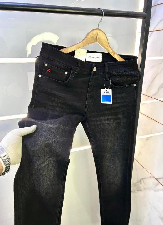 Ferragamo Salvatore Imported Black Super Premium Denim F3118-B2 - Image 4