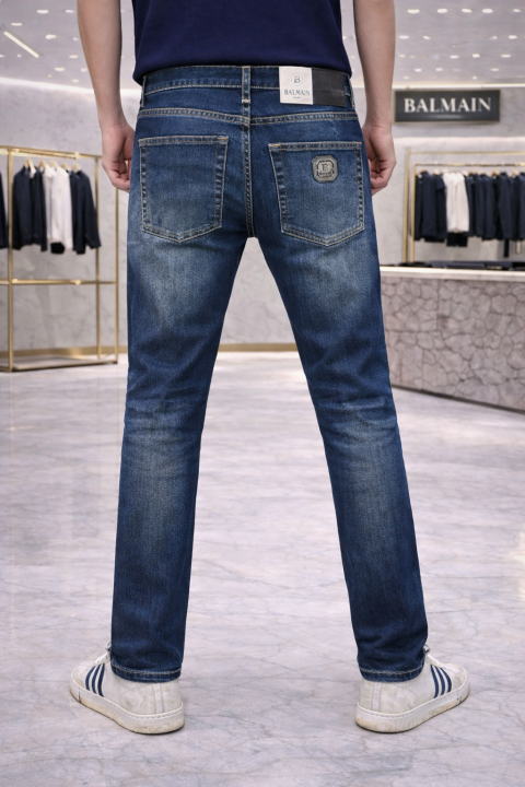 Balmain  Paris Imported Dark Blue Super Premium Denim Jeans F2894-B5