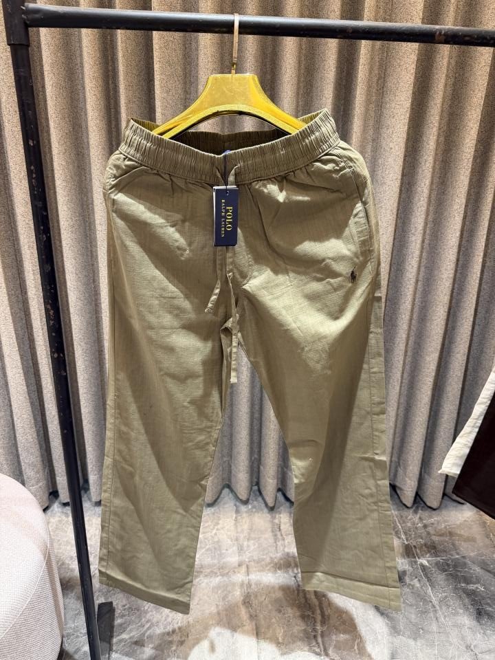Ralph Lauren Olive Green Pure Linen Pants
