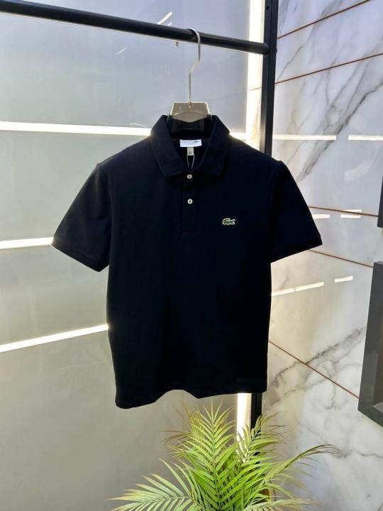 Lacoste  Black Polo Premium Collar Neck T-shirt F3620-BL - Image 7