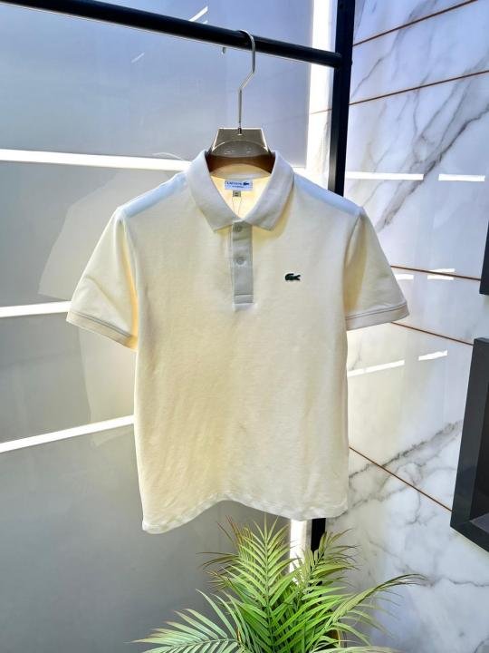 Lacoste  Cream Polo Premium Collar Neck T-shirt F3620-CR