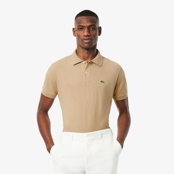 Lacoste  Cream Polo Premium Collar Neck T-shirt F3620-CR - Image 5