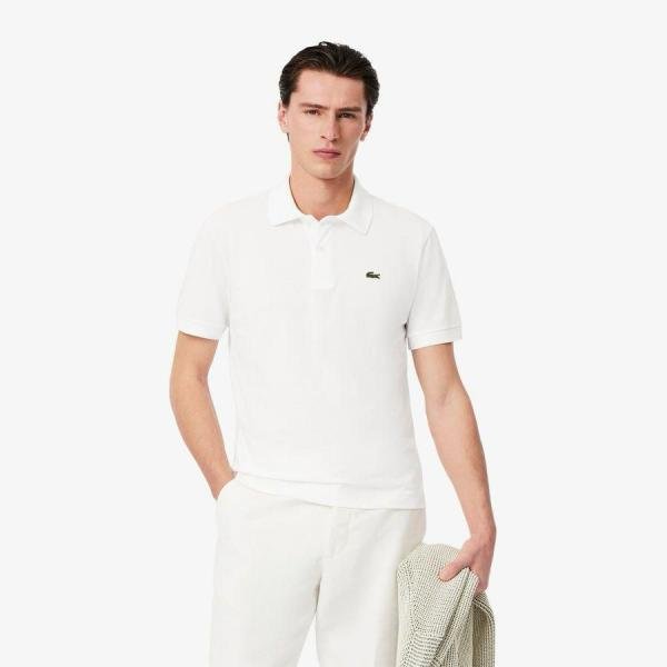 Lacoste  White Polo Premium Collar Neck T-shirt F3620-WH