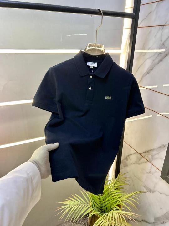 Lacoste  Navy Polo Premium Collar Neck T-shirt F3620-NY - Image 7