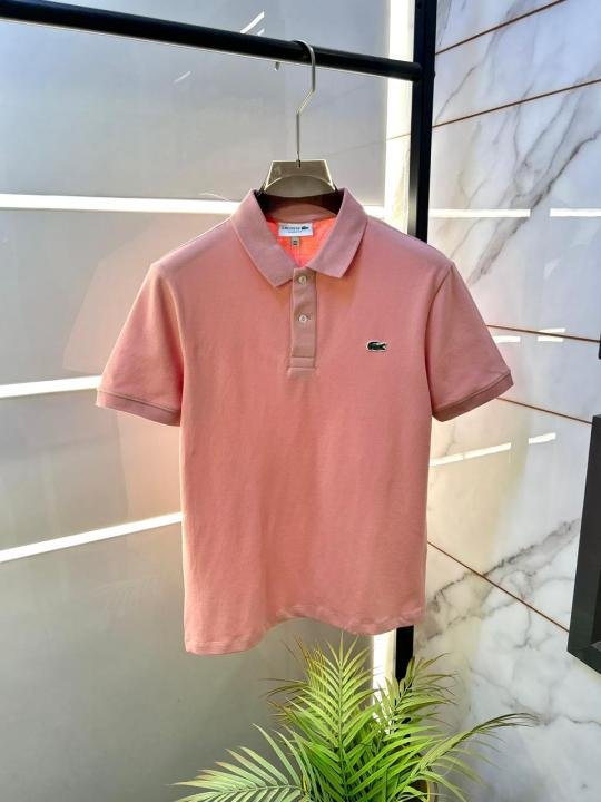 Lacoste  Pink Polo Premium Collar Neck T-shirt F3620-PI