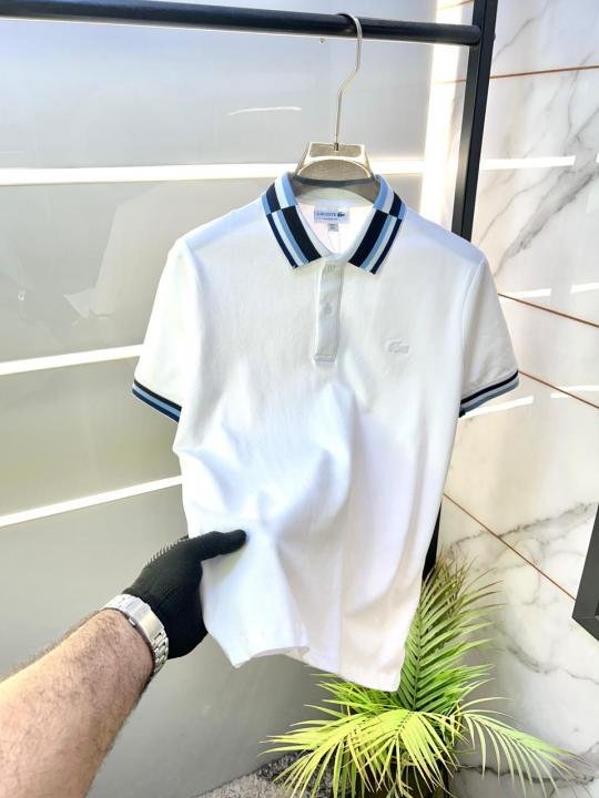 Lacoste  White Polo Premium Collar Neck T-shirt F3503-W2 - Image 10