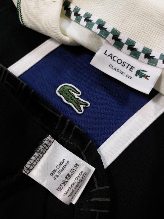 Lacoste  White Polo Premium Collar Neck T-shirt F3503-W2 - Image 2