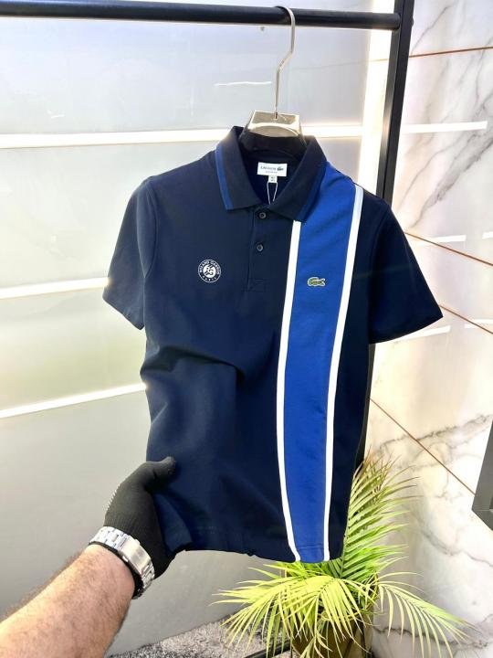 Lacoste  Navy Polo Premium Collar Neck T-shirt F3503-N1 - Image 9