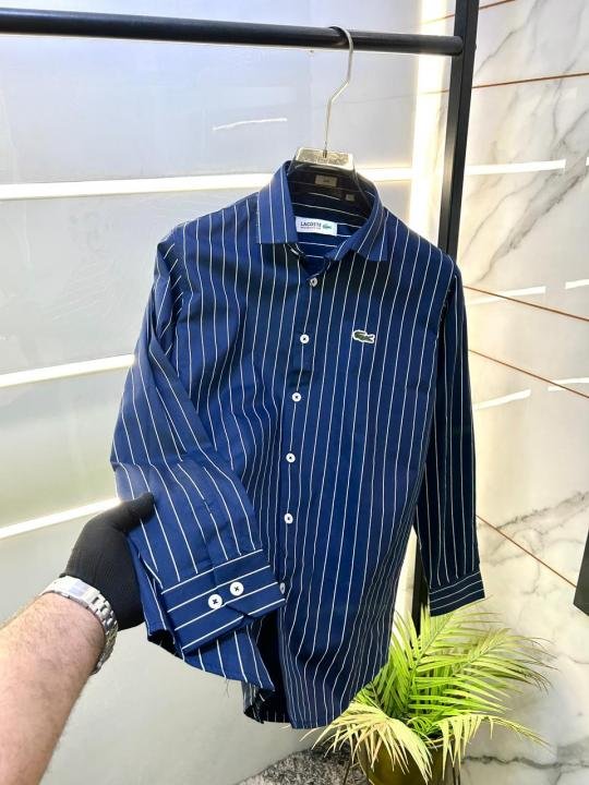 Lacoste  Embroidery Logo Lining Premium Navy Shirt F3428-NY - Image 2
