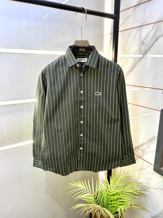 Lacoste  Embroidery Logo Lining Premium Green Shirt F3428-GR