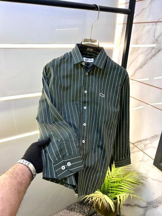 Lacoste  Embroidery Logo Lining Premium Green Shirt F3428-GR - Image 2