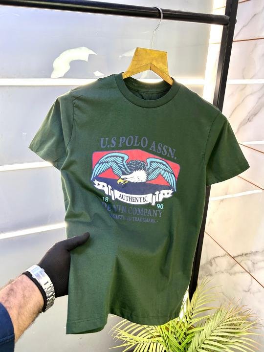 Us Polo Green Round Premium Neck T-shirt F2838-GR - Image 2