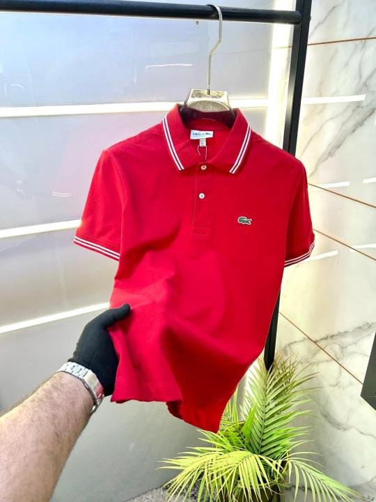Lacoste  Red Polo Premium Collar Neck T-shirt F3500-RE - Image 8