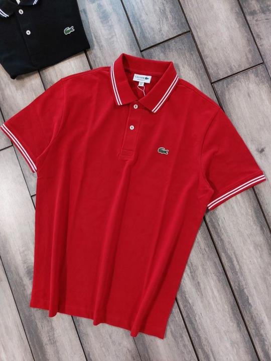 Lacoste  Red Polo Premium Collar Neck T-shirt F3500-RE - Image 7