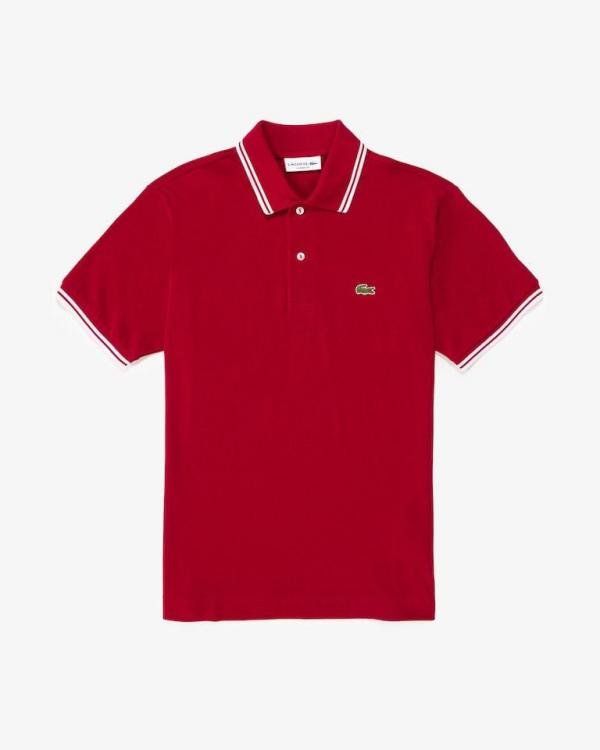 Lacoste  Red Polo Premium Collar Neck T-shirt F3500-RE