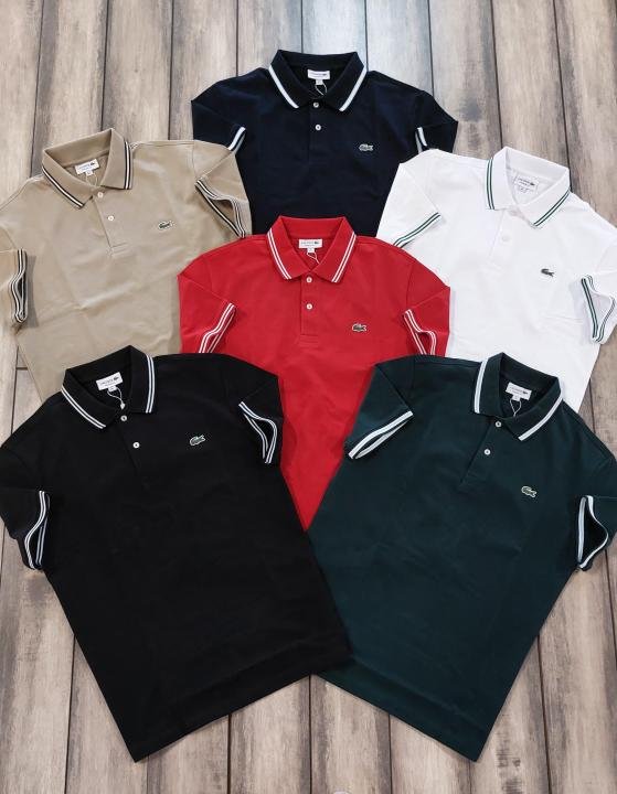 Lacoste  Red Polo Premium Collar Neck T-shirt F3500-RE - Image 4
