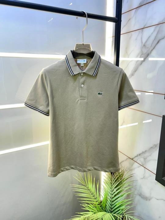 Lacoste  Beige Polo Premium Collar Neck T-shirt F3500-BE