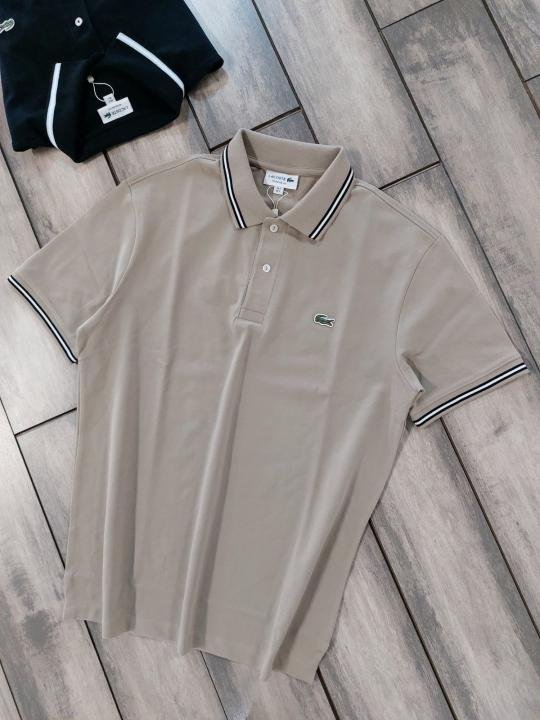 Lacoste  Beige Polo Premium Collar Neck T-shirt F3500-BE - Image 9