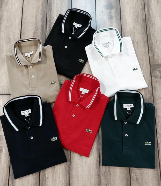 Lacoste  Beige Polo Premium Collar Neck T-shirt F3500-BE - Image 3