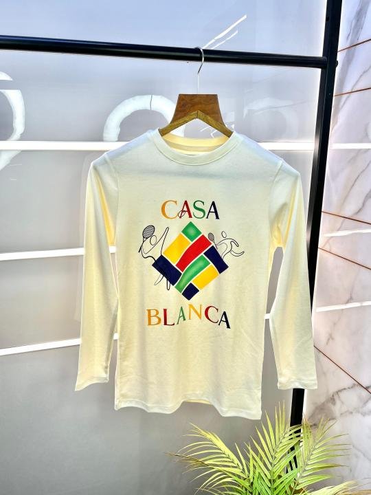 69cb744f4ff6f0.jpeg Off-White Sale Casablanca Off-White Imported Printed Full Sleeves Polo Neck Premium T-shirt 699 - Image 1