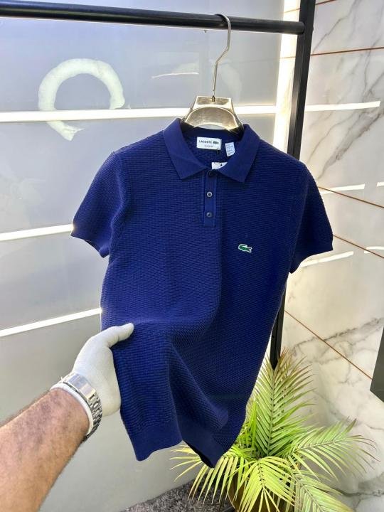 Lacoste Imported knitted Super Premium Navy Collar Neck Polo T-shirt F3466-NY - Image 2