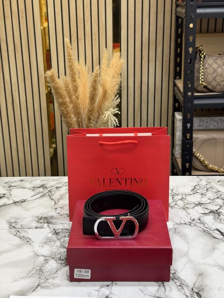Valentino Garavani VLogo Buckle Signature Belt In Antique Brass Finish (18-3) | Premium Accessories - Image 6