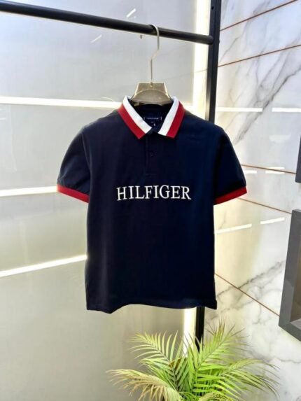 Buy Tommy Hilfiger Navy Polo Premium Collar Neck T-shirt F2631-ny Online in India - Bootery