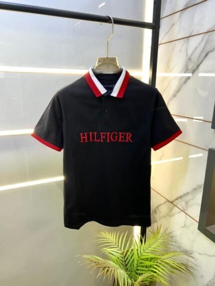 Tommy Hilfiger Black Polo Premium Collar Neck T-shirt F2631-bl - Best Price Online - Bootery