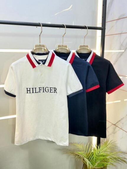 Tommy Hilfiger Black Polo Premium Collar Neck T-shirt F2631-bl - Best Price Online - Bootery - Image 2