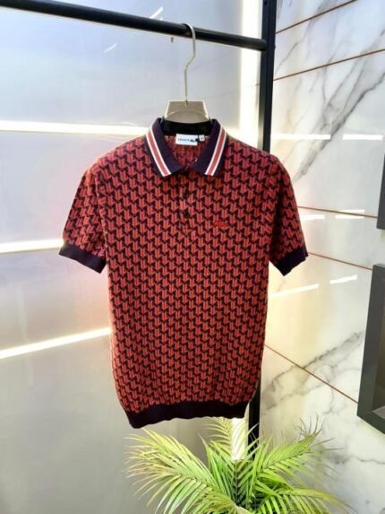 Buy Lacoste Imported Red Monogram Premium Collar Neck Polo T-shirt F3527-re Online in India - Bootery