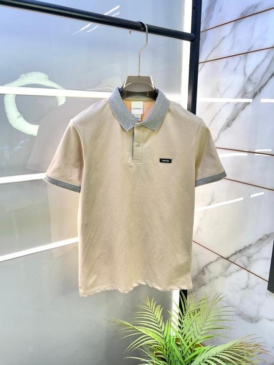 Calvin Klein Beige Collar Neck Premium Polo T-shirt F3383-be - Image 12
