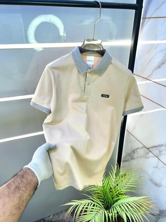 Calvin Klein Beige Collar Neck Premium Polo T-shirt F3383-be - Image 11