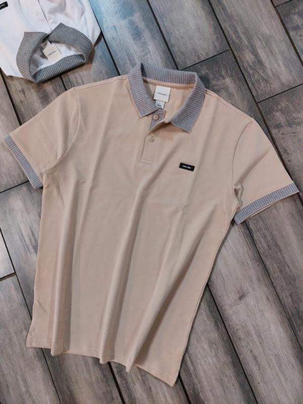 Calvin Klein Beige Collar Neck Premium Polo T-shirt F3383-be - Image 10