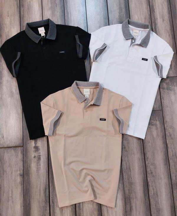 Calvin Klein Beige Collar Neck Premium Polo T-shirt F3383-be - Image 7