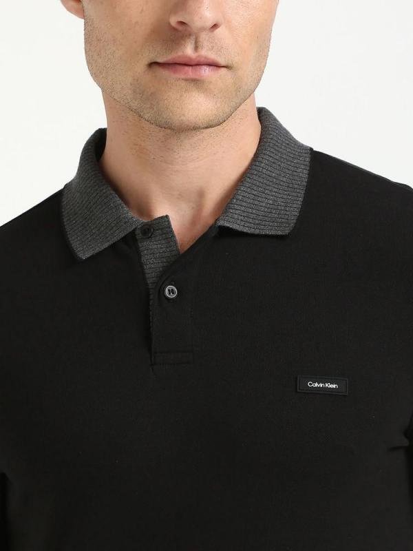 Calvin Klein Black Collar Neck Premium Polo T-shirt F3383-bl Price in India - Buy at Bootery - Image 10